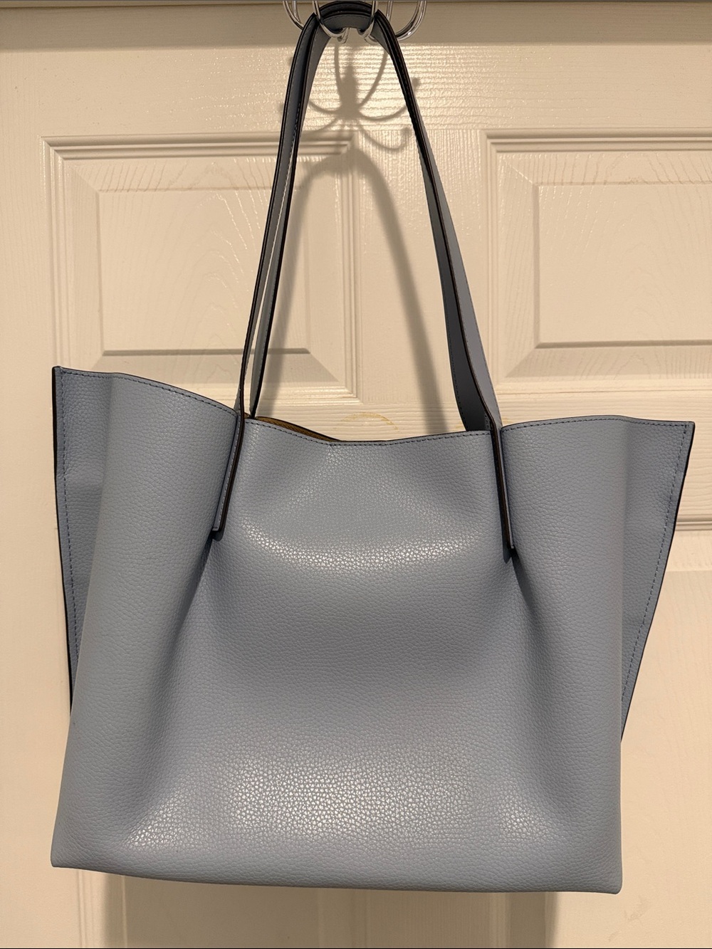 Michael Kors Periwinkle Blue Pebbled Leather Tote with Belt Detail - Picture 2 of 15